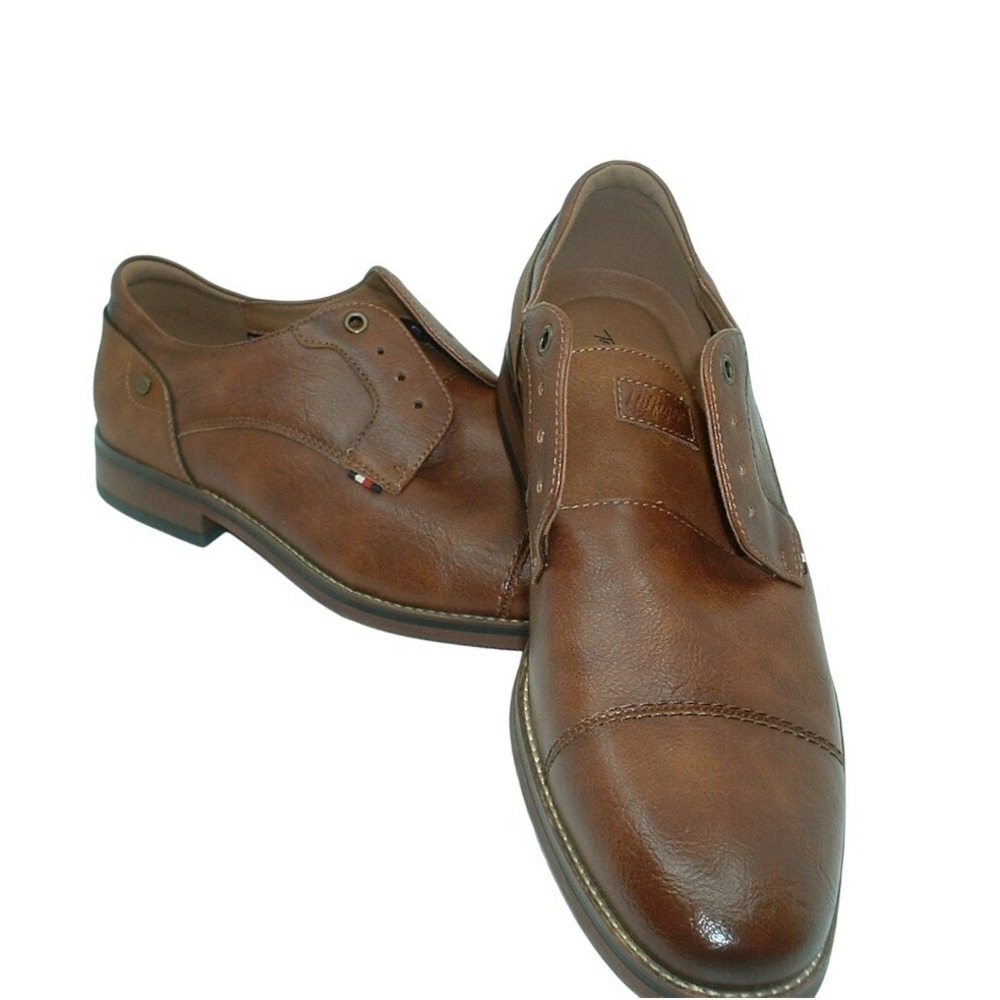 Tommy Hilfiger Mens Gathan Cognac Brown Cap Toe Oxford Dress Shoes Size 12M